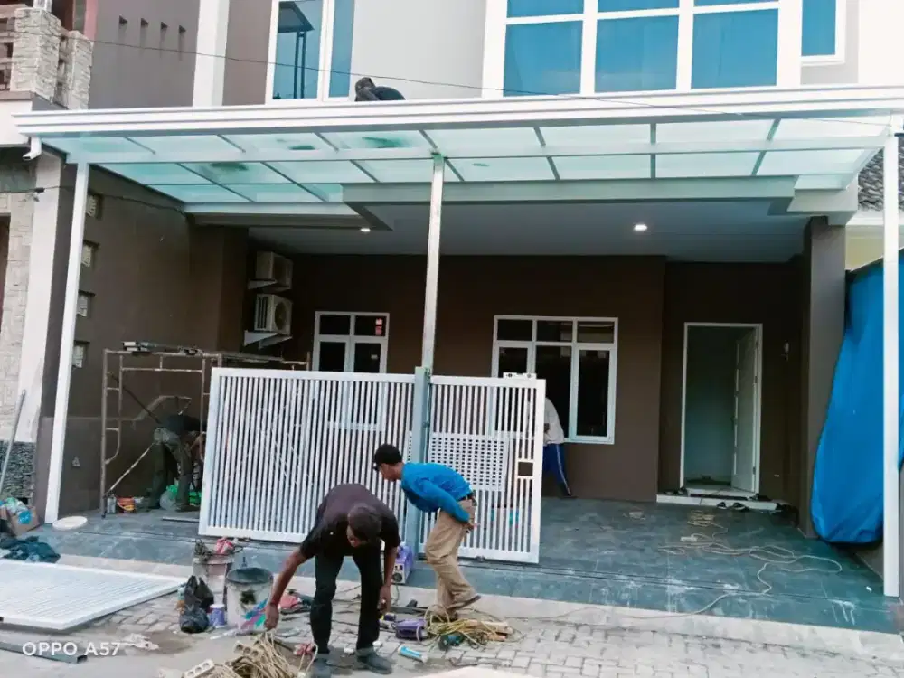 Kanopi atap kaca tempred glass kabus