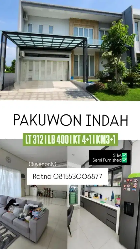 Dijual Rumah Minimalis Pakuwon Indah Surabaya Barat