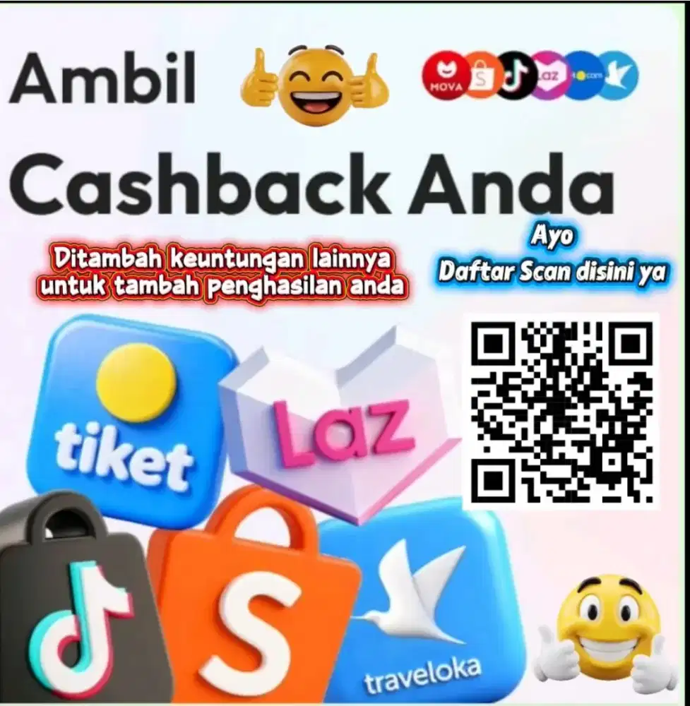 Belanja dapat cashback dan jika daftar undang org dpt penghasilan