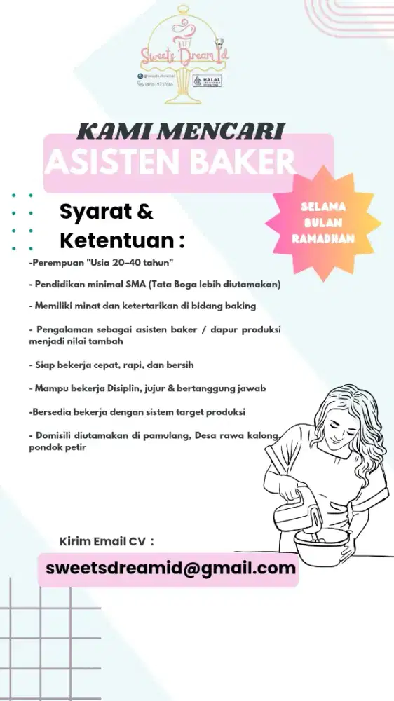 asisten baker kue kering khusus bulan ramadhan