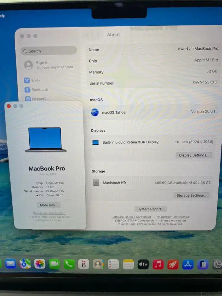 Macbook M1 pro 14 inch Ram 32 Ssd 512 Full set buat desain editing