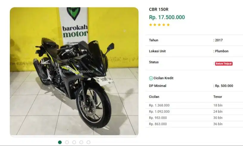 CBR 150R/2017 Dijual Cash/Kredit
