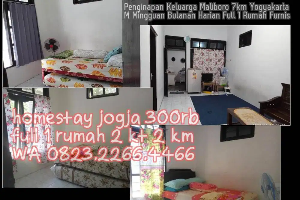 Penginapan Keluarga Maliboro 7km Yogyakarta  M Mingguan Bulanan Harian