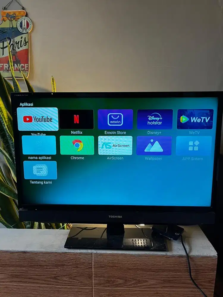 Tv led 29inch toshiba free stb android dan bradket dinding