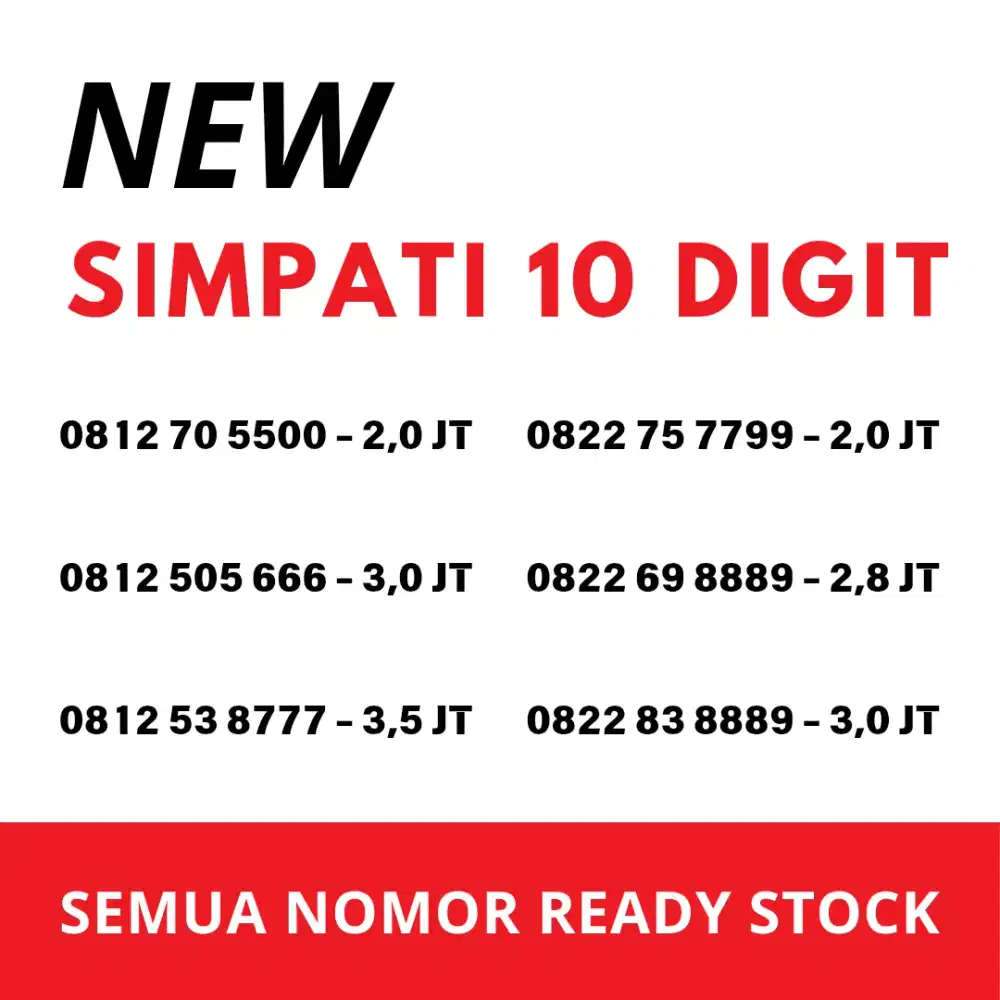 NOMOR CANTIK SIMPATI 10 DIGIT