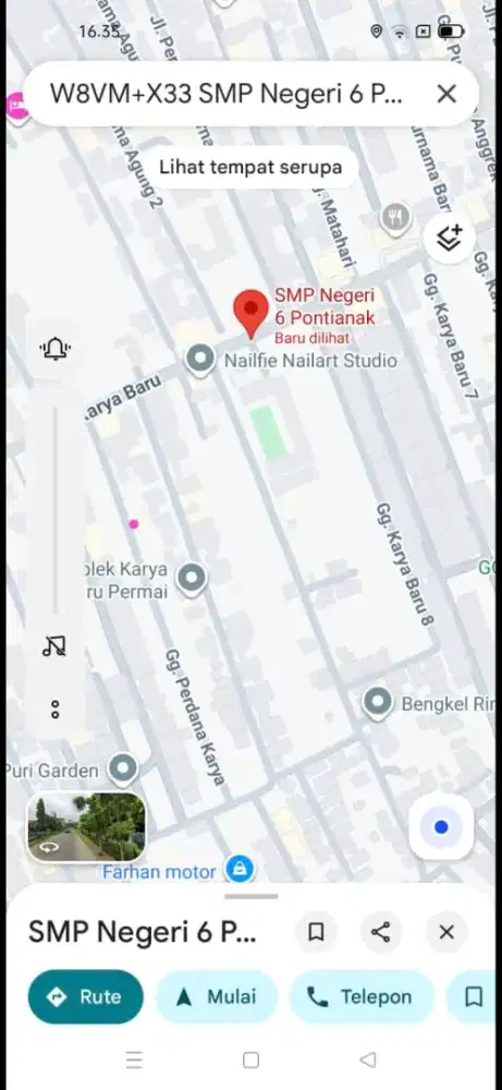 Tanah tepi jalan karya baru purnama ukuran 40 x 60