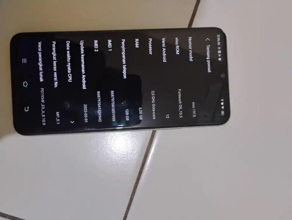 Hp Vivo 1915 6G/128G