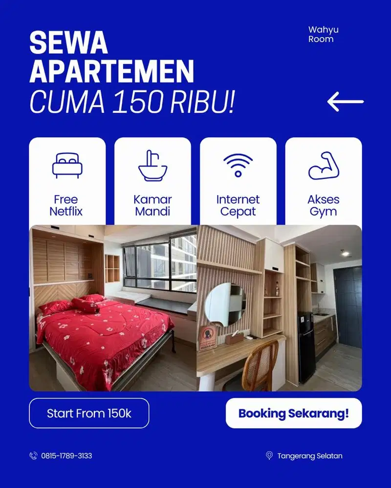 Disewakan Apartement Murah Full Furnished di BSD dan Bintaro
