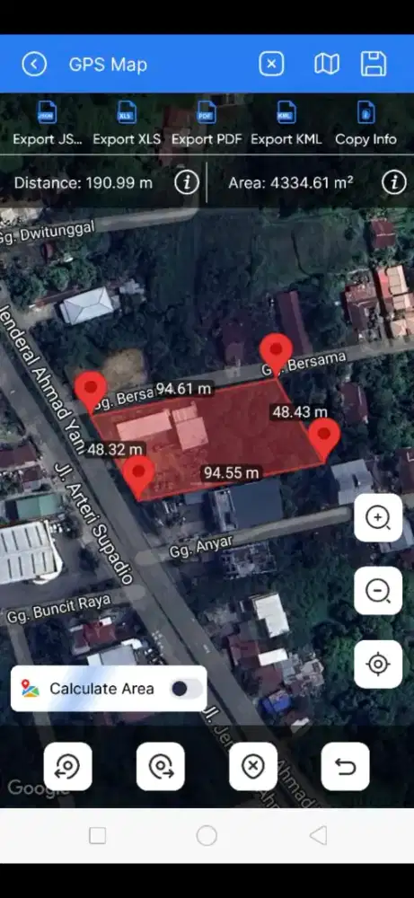 Tanah tepi jalan ayani 2 ukuran 48 x 94