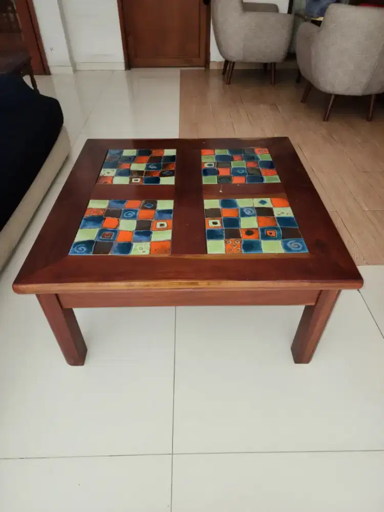 Zimbabwe - African Hand Made Burnt Earth Mosaic Tiles Coffee Table set