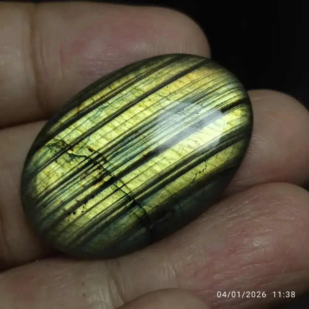 Labrador labradorite klep motif garis big size