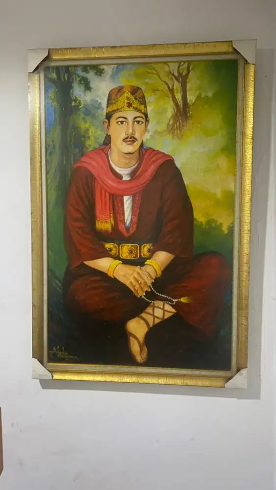 Hiasan dinding lukisan prabu siliwangi, dijual cept,bisa nego