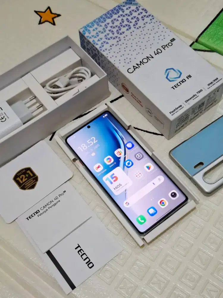 Camon 40 Pro 5G (8/256) Mulus Fullset Ori Garansi Panjang