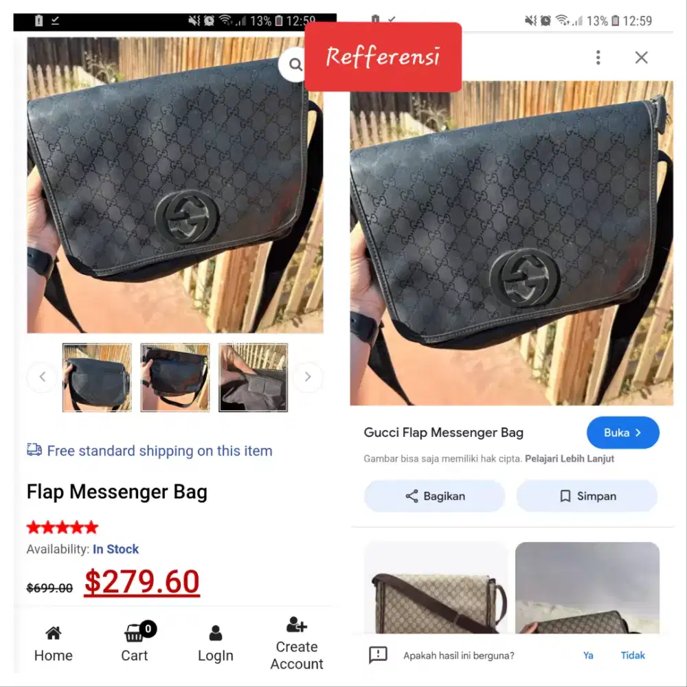 tas messenger gucci monogram