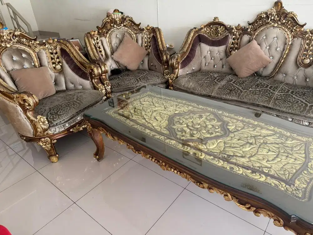 jual cepat kursi jati jepara  ukir sultan