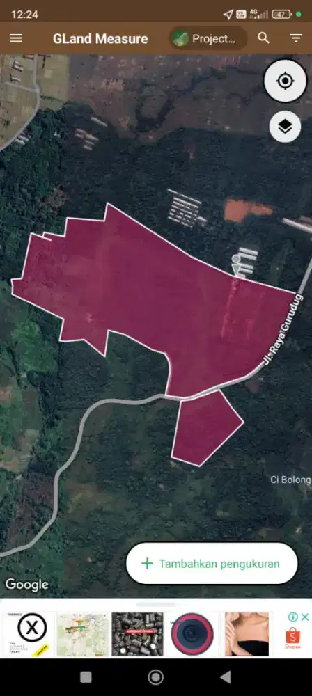 Tanah 25,6Ha Kebun Jati, Serehwangi, jeruk Dekat Lembur Pakuan