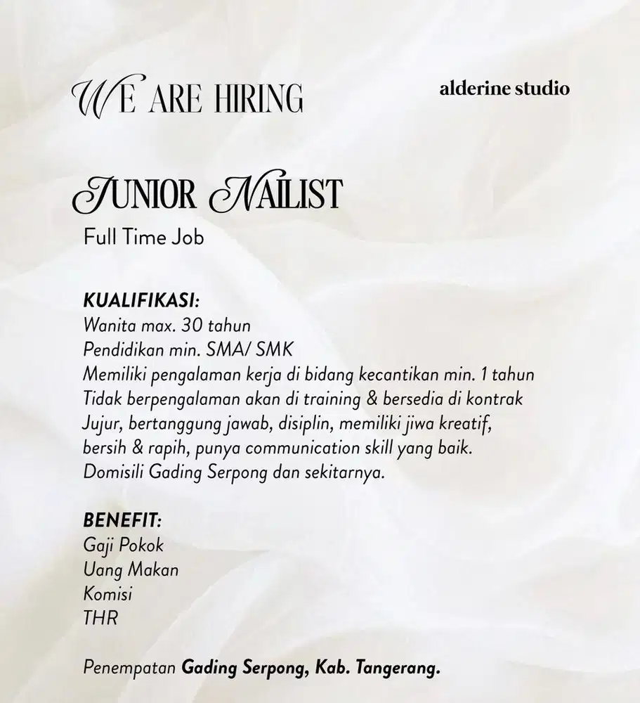Loker Junior & Senior Nailist