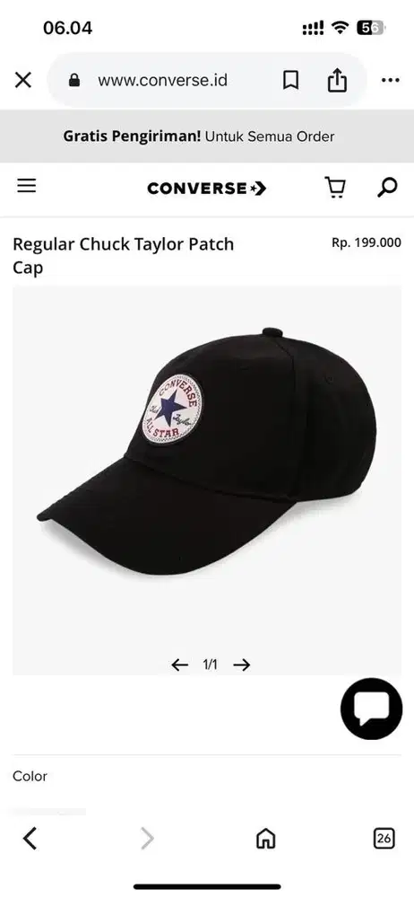 TOP! Converse All Star Baseball Cap / Topi Snapback - Hitam - Like New