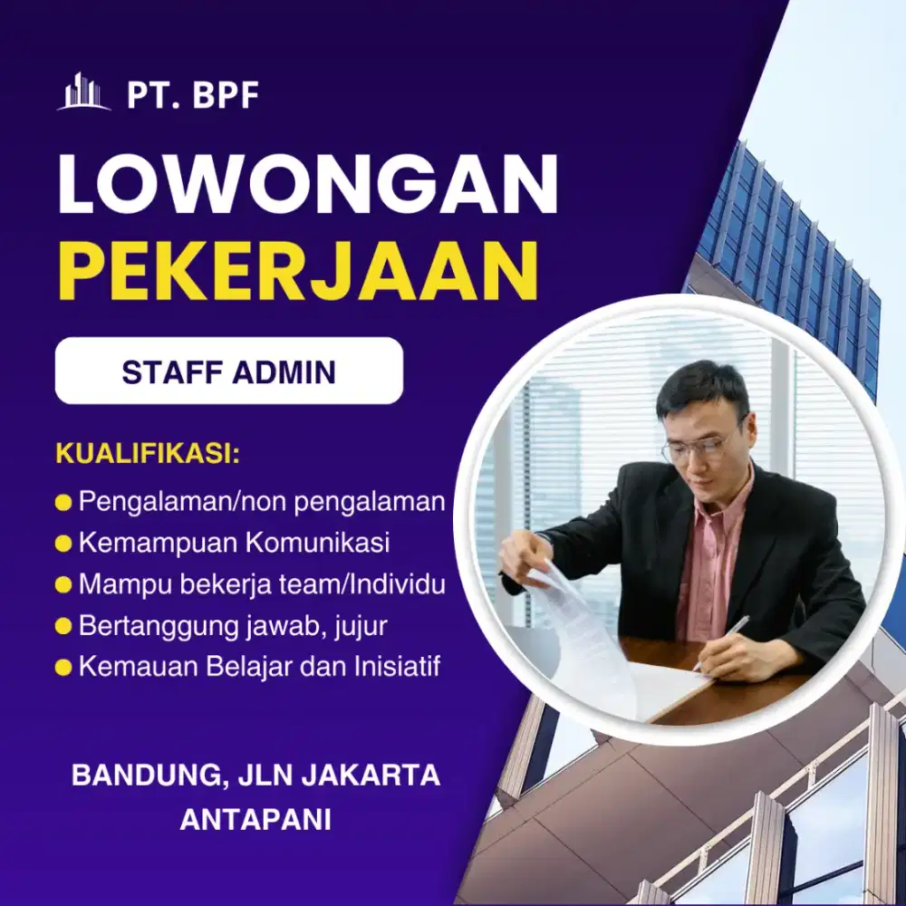 Loker staff admin & asisten manager