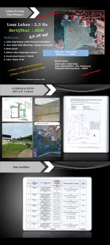 Jual tanah kosong siap bangung