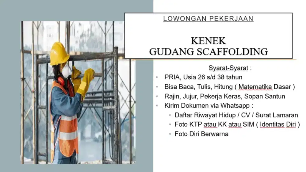 DICARI Kenek Gudang Barang Scaffolding / Steger