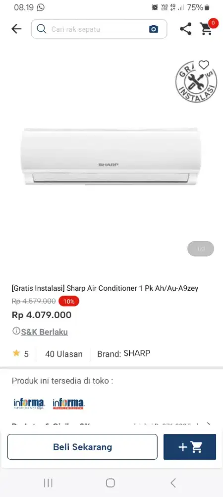 PROMO KREDIT SHARP AC 1 PK
