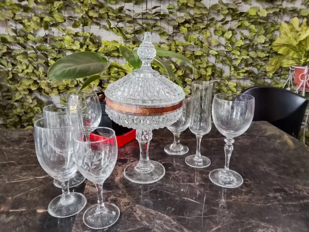 Toples kristal dan gelas minum /hias