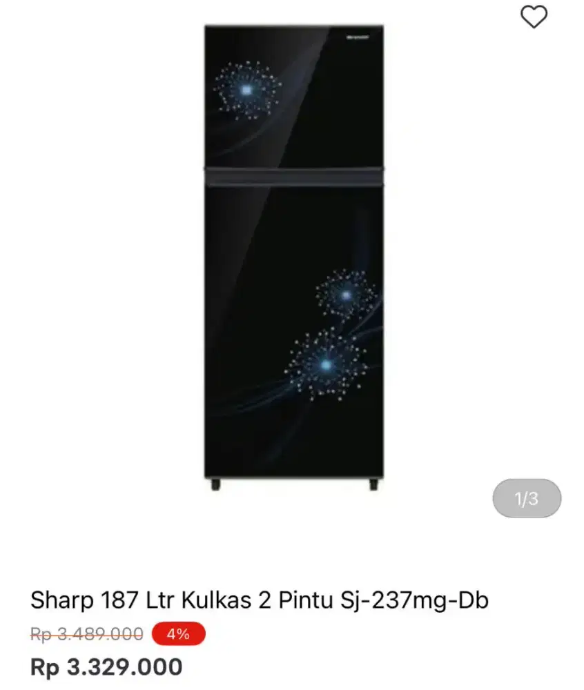 KULKAS SHARP 2 PINTU SJ-237MG-DB 187LTR