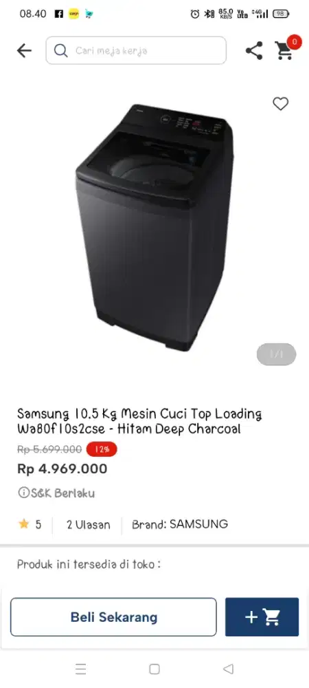 Promo mesin cuci Samsung