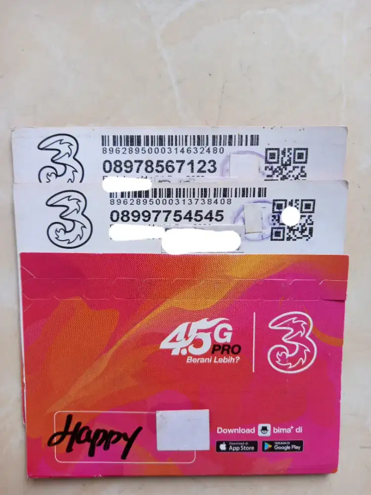 three tri 11 digit angka nomor cantik