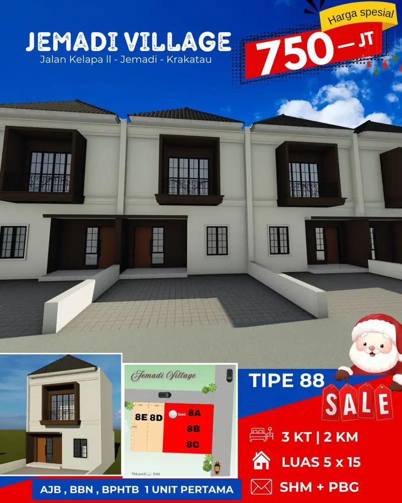 RUMAH LANTAI 2 DI KRAKATAU MEDAN