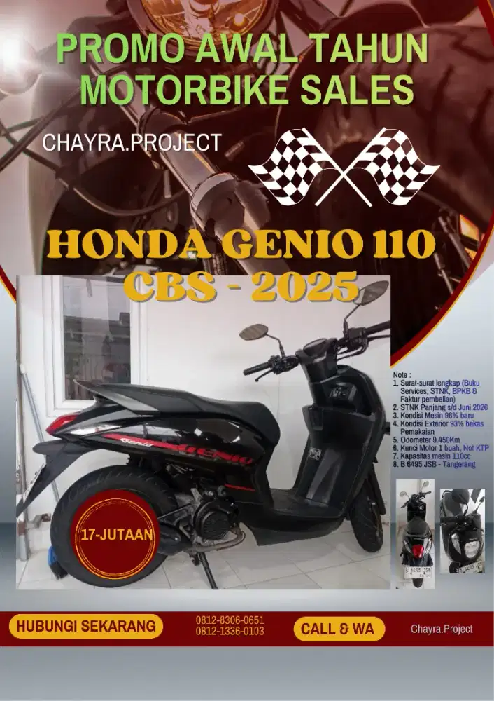 Motor Bekas Honda Genio CBS tahun 2025
