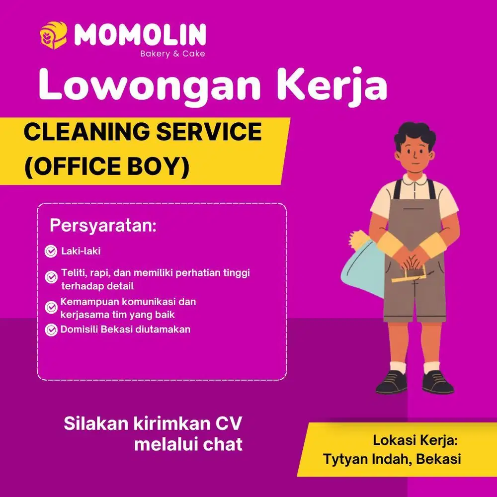 Lowongan Kerja Cleaning Service (Office Boy) loker