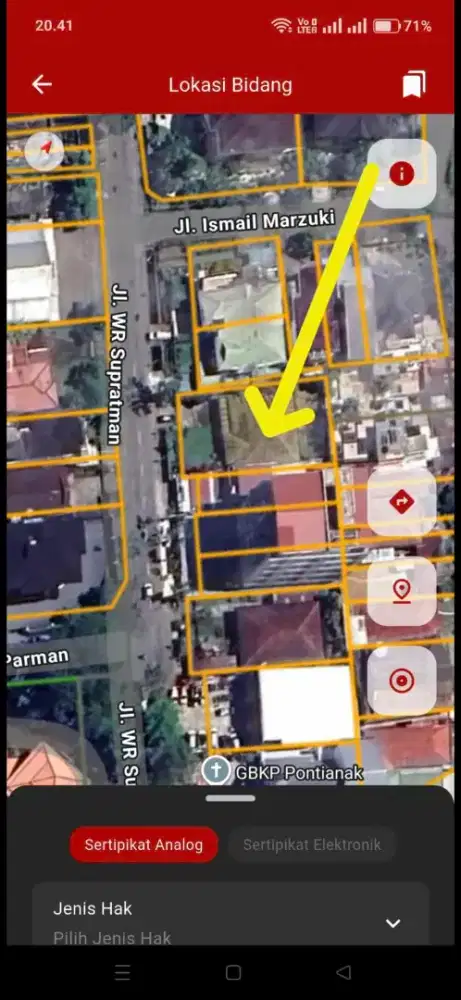 Tanah tepi jalan wr supratman ayani 1 pontianak