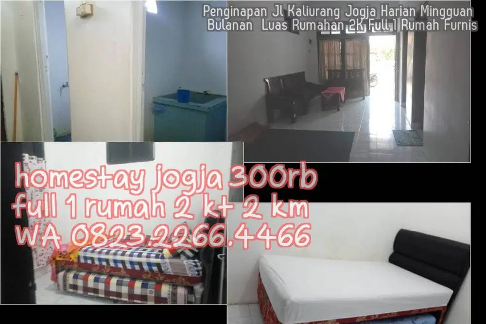 Penginapan Jl Kaliurang Jogja Harian Mingguan Bulanan  Luas Rumahan 2K