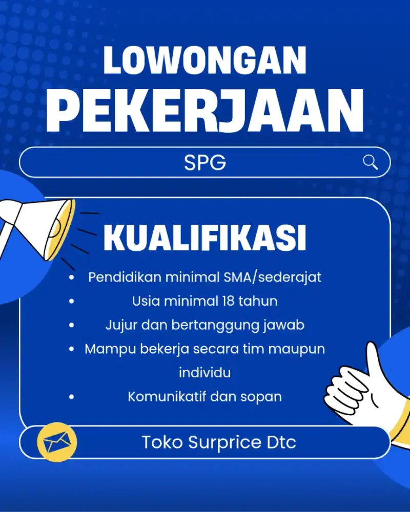 LOWONGAN KERJA TOKO SURPRICE DEPOK TOWN CENTER
