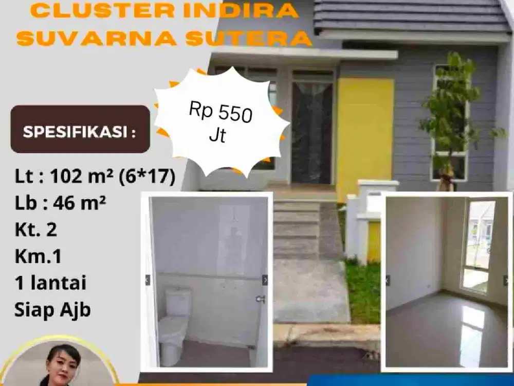 Murah Rumah Bagus Cluster Indira Lt. 102 Suvarna Sutera Tangerang