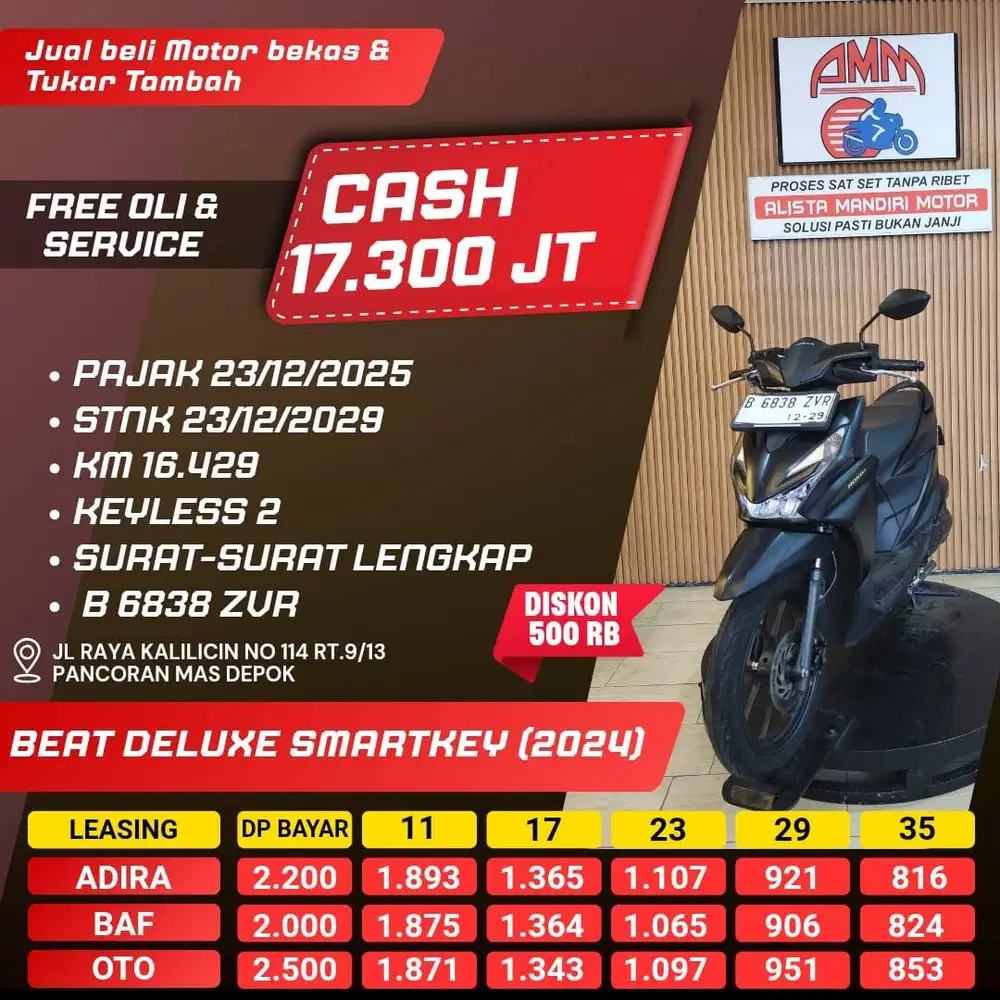BEAT DELUXE SMARTKEY TH 2024 CASH/KREDIT/TRADE IN/PAKAI CC/PAYLATER