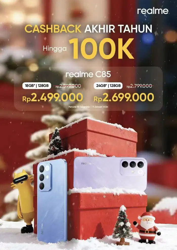 Realme C85 4G Promo Cashback dan cicilan tanpa DP
