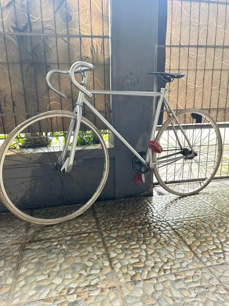 Sepeda fixie (repaint silver)
