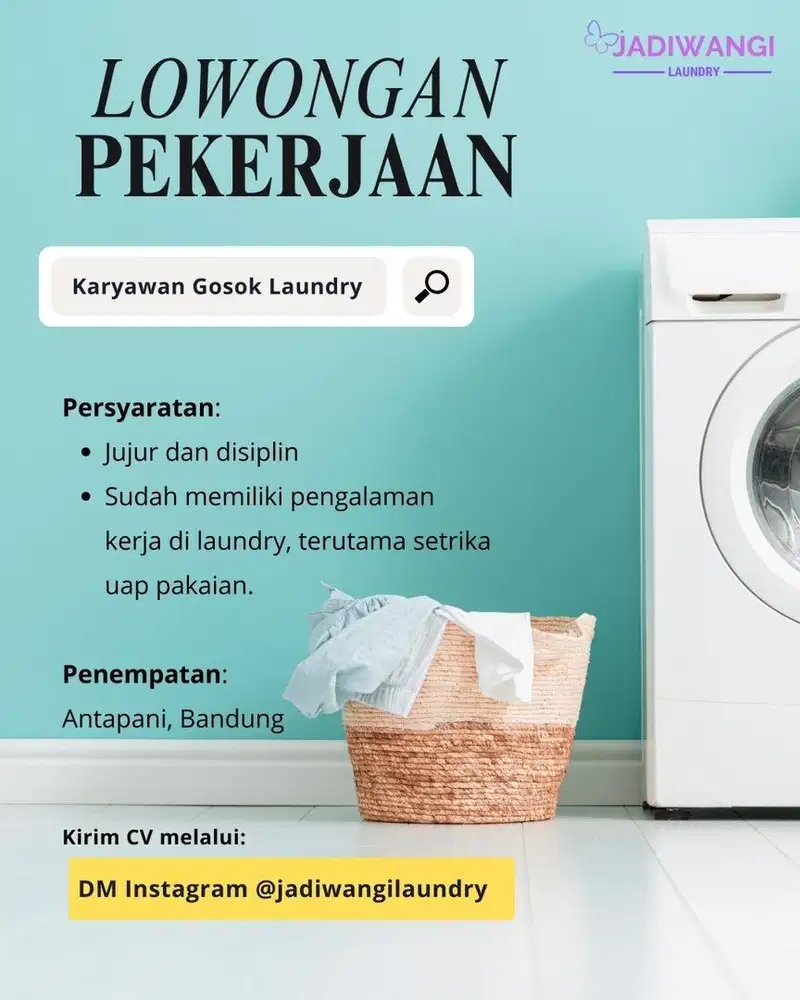 LOWONGAN PEKERJAAN PEGAWAI LAUNDRY