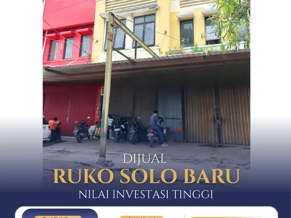 Ruko Solo Baru 2 Unit Nilai Investasi Tinggi