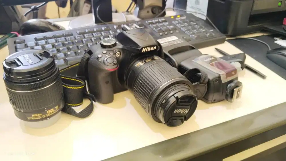 JUAL KAMERA NIKON D3400 MULUS JARANG DIPAKE, LENSA ASA 2 + FLASH