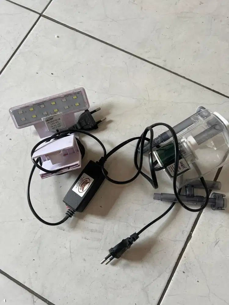 Lampu led dan filter kotoran buat ikan