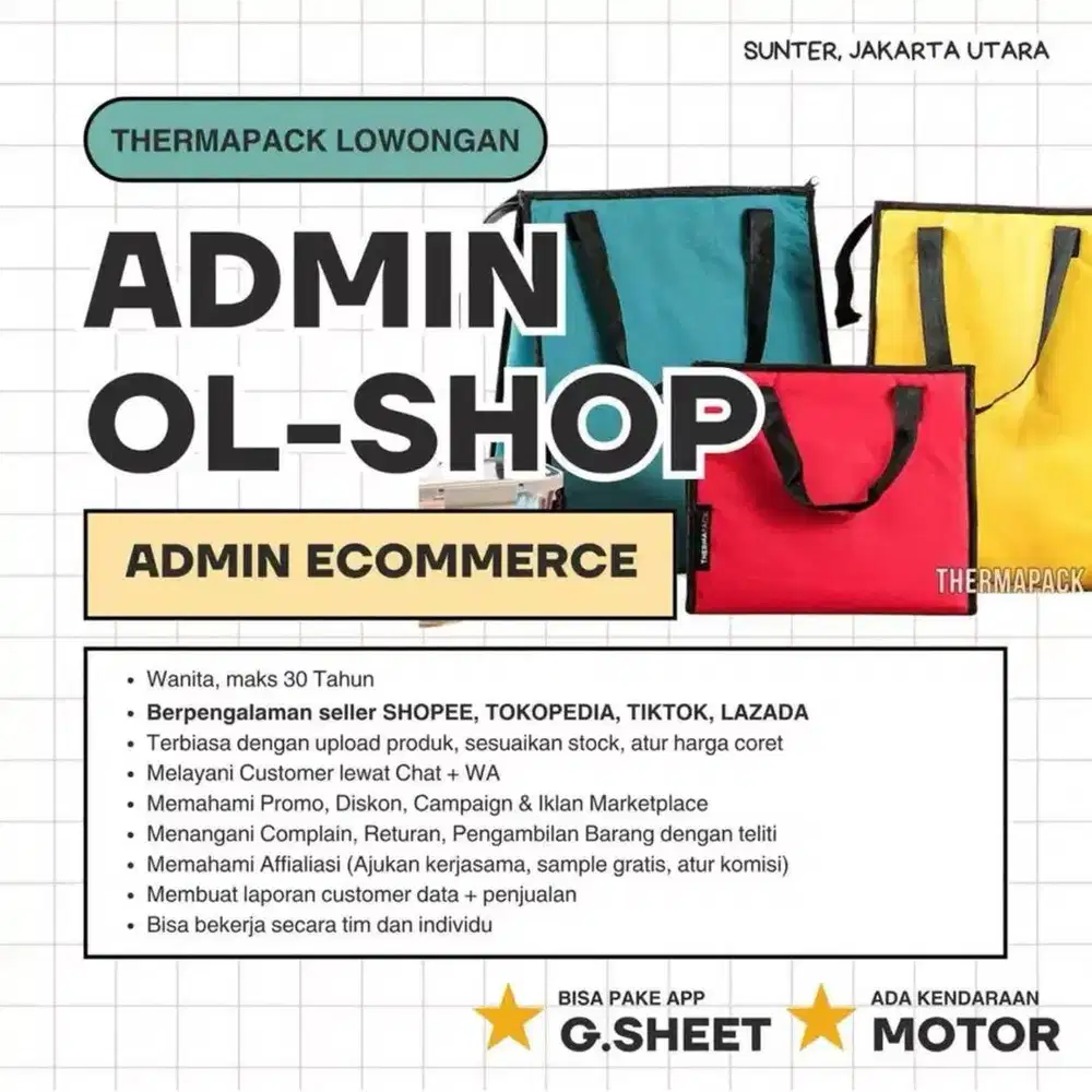 Dicari Admin Online Shop yang Berpengalaman