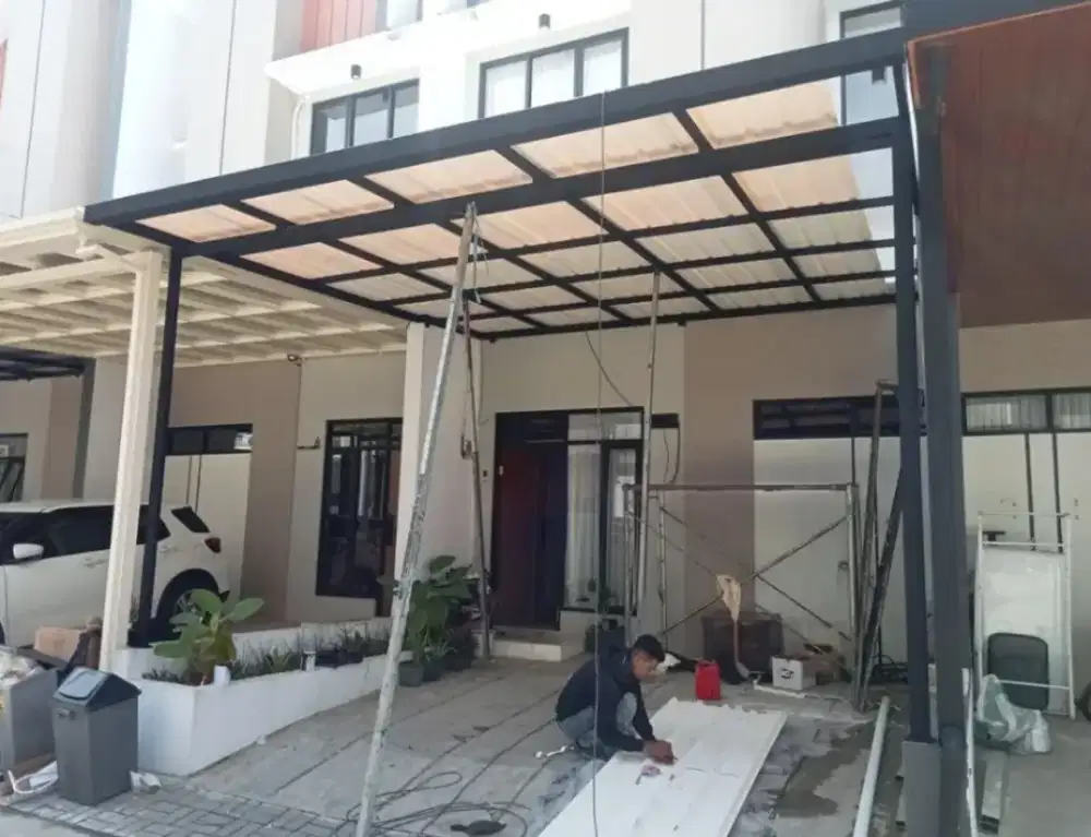 Kanopi Cordoba dan atap alderon trimdek besi hollow