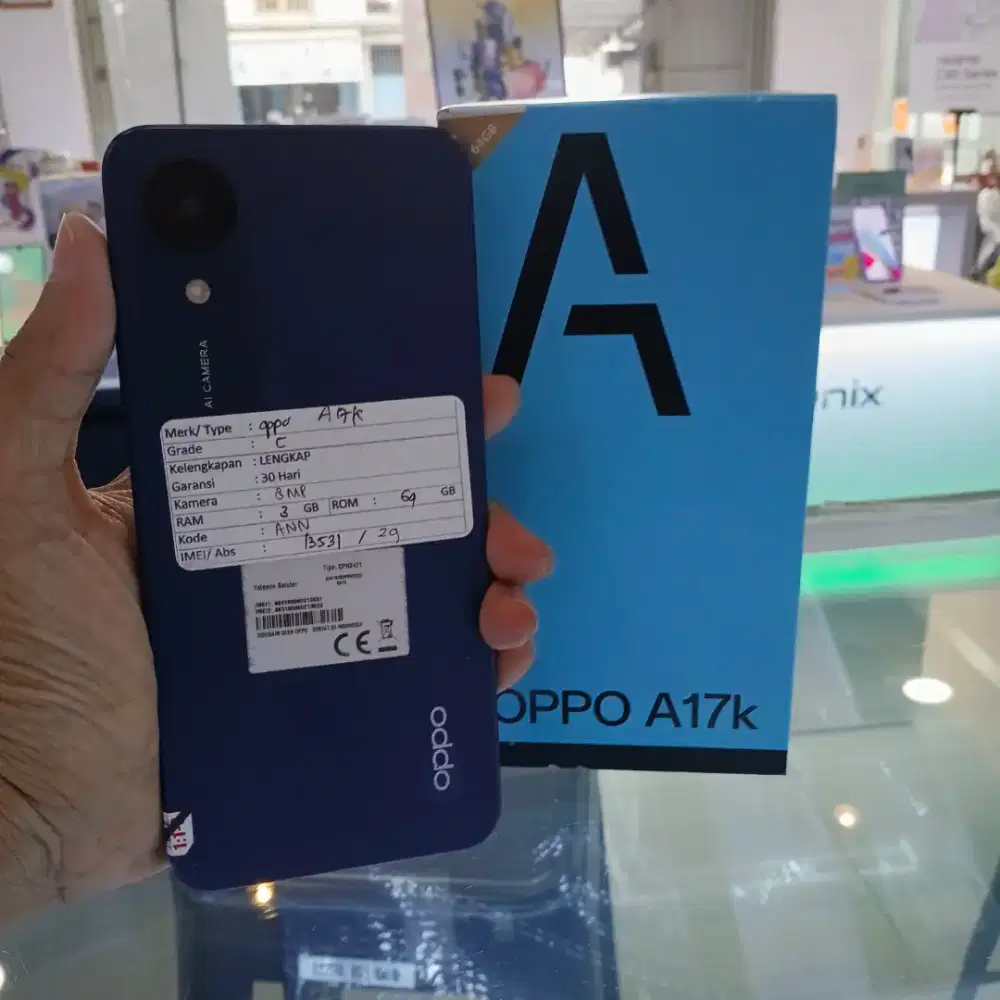 HP Bekas Oppo A17K 3/64GB Garansi 30Hari