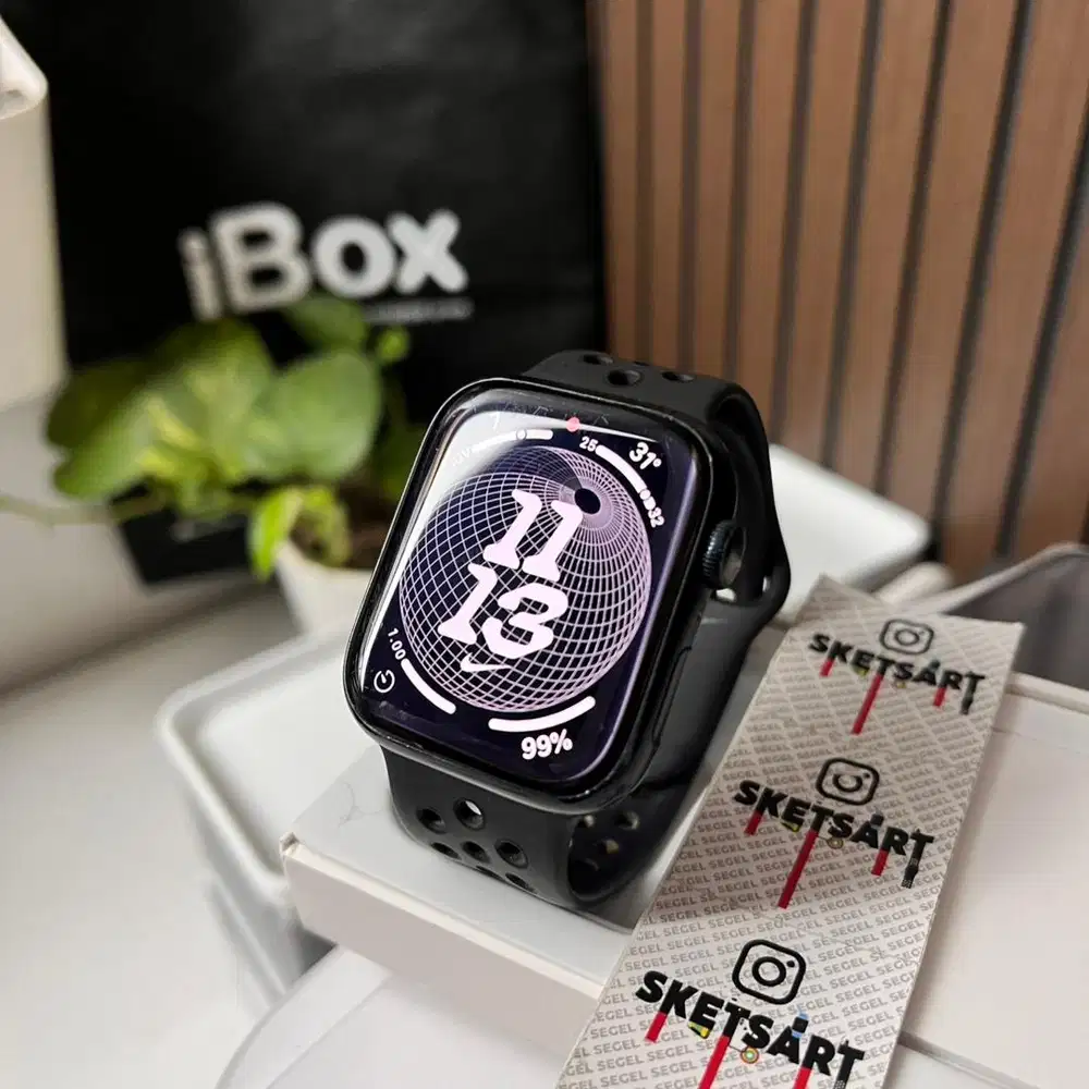Apple Watch Series 7 45mm Black Nike iBox iwatch Strap Nike Original