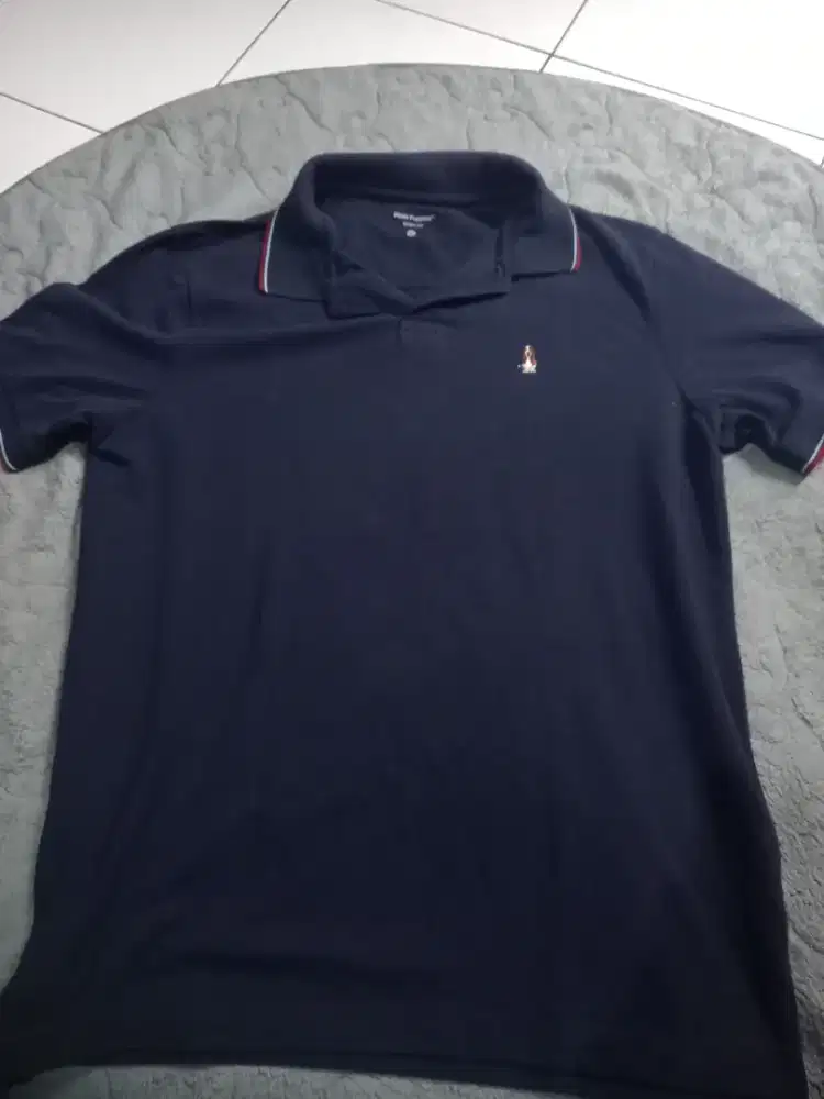 Hush Puppies polo shirt,Warna Biru Pekat,mulus,size L slim