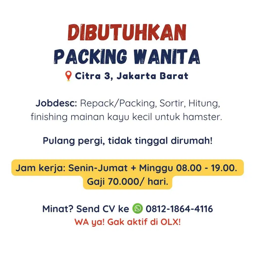 NEW LOWONGAN PACKING — REPACK — SORTIR BARANG [6 JAN 2026]